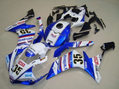 2007-2008 Yamaha YZF R1 Motorcycle Fairings - White Blue Red Black Volvo Sterilgarda Yamalube Fimer 35 Australia for Sale