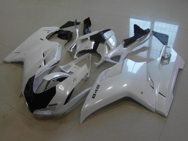 2007-2014 Ducati 848 Motorcycle Fairings - Glossy White Australia for Sale