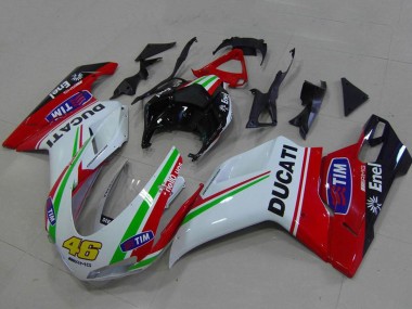 2007-2014 Ducati 848 1098 1198 Motorcycle Fairings - White Red Green Glossy Black Yellow 46 Australia for Sale