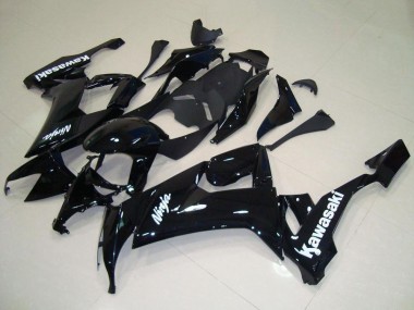 2008-2010 Kawasaki ZX10R Motorcycle Fairing - Glossy Black White Decal Australia for Sale