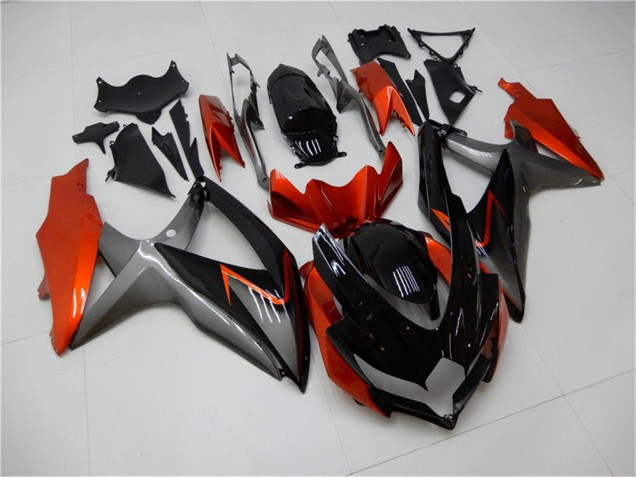 2008-2010 Suzuki GSXR 600/750 Motorcycle Fairings - Orange Grey Glossy Black Australia for Sale