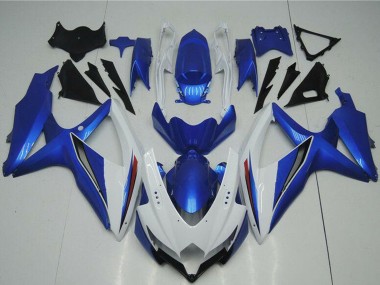 2008-2010 Suzuki GSXR 600/750 Motorcycle Fairings - White Blue Australia for Sale