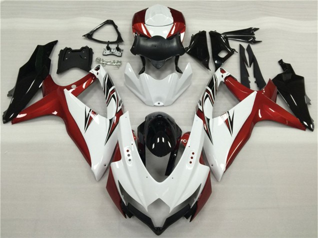2008-2010 Suzuki GSXR 600/750 Motorcycle Fairings - White Red Glossy Black Australia for Sale
