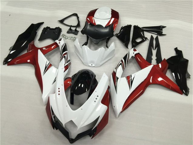 2008-2010 Suzuki GSXR 600/750 Motorcycle Fairings - White Red Glossy Black Australia for Sale