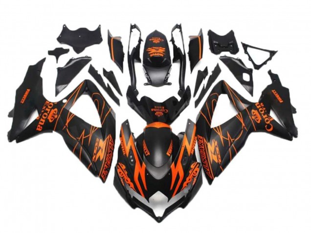 2008-2010 Suzuki GSXR 600/750 Motorcycle Fairings - Matte Black Orange Alstare Corona Motul Australia for Sale
