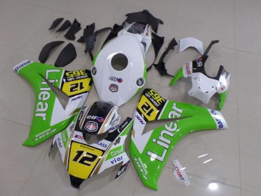 2008-2011 Honda CBR1000RR Motorcycle Fairings - White Green Yellow Glossy Black Linear 12 Australia for Sale