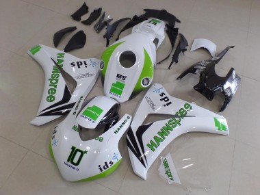 2008-2011 Honda CBR1000RR Motorcycle Fairings - White Green Glossy Black Hannspree 10 Australia for Sale