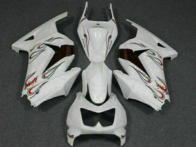 2008-2012 Kawasaki EX250 Motorcycle Fairings - White Red Australia for Sale