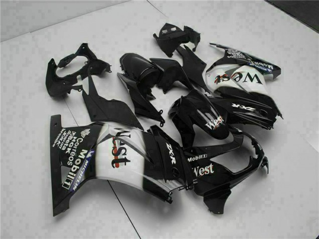 2008-2012 Kawasaki EX250 Motorcycle Fairings - Glossy Black White West Australia for Sale
