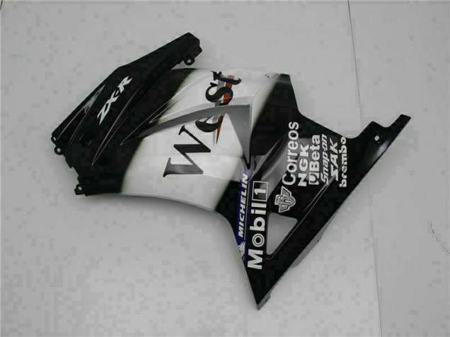 2008-2012 Kawasaki EX250 Motorcycle Fairings - Glossy Black White West Australia for Sale