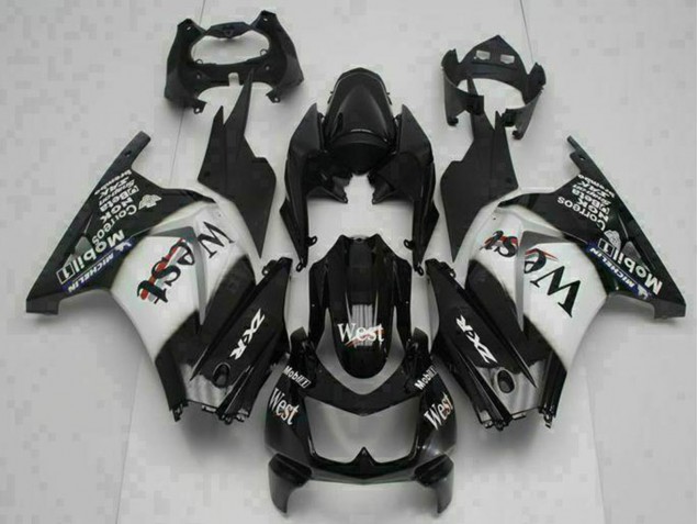 2008-2012 Kawasaki EX250 Motorcycle Fairings - Glossy Black White West Australia for Sale