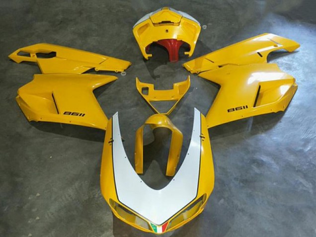 2008-2012 Kawasaki EX250 Motorcycle Fairings - White Yellow Australia for Sale