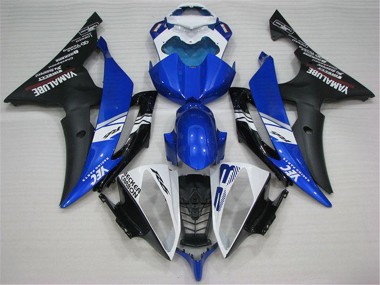 2008-2016 Yamaha YZF R6 Motorcycle Fairings - White Blue Matte Black Yamalube Australia for Sale