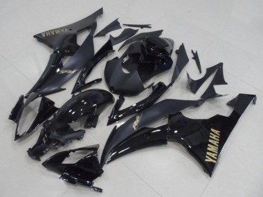 2008-2016 Yamaha YZF R6 Motorcycle Fairings - Glossy Black Matte Black Gold Decals Australia for Sale