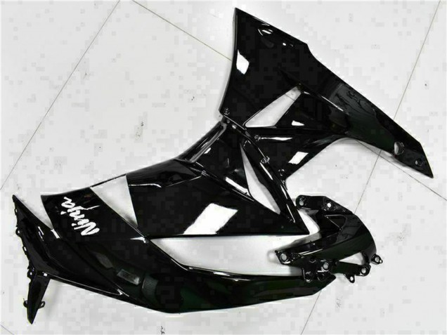2009-2012 Kawasaki ZX6R Motorcycle Fairings - Glossy Black White Ninja Australia for Sale