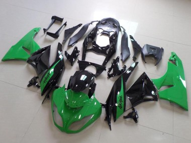2009-2012 Kawasaki ZX6R Motorcycle Fairing - Green Glossy Black Australia for Sale