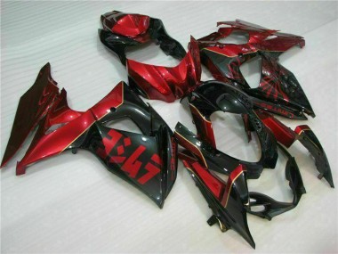 2009-2016 Suzuki GSXR 1000 Motorcycle Fairings - Red Glossy Black Australia for Sale