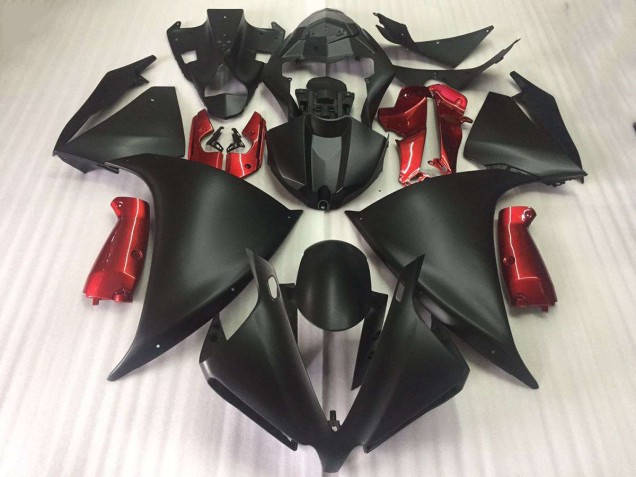 2012-2014 Yamaha YZF R1 Motorcycle Fairings - Matte Black Glossy Red Australia for Sale
