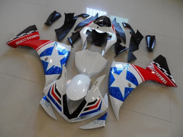 2012-2014 Yamaha YZF R1 Motorcycle Fairings - White Blue Red Black Star Australia for Sale