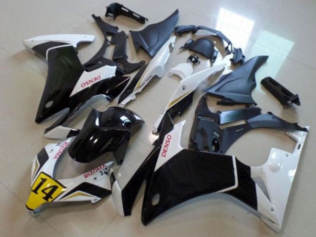 2013-2015 Honda CBR500R Motorcycle Fairings - White Yellow Glossy Black DENSO Australia for Sale