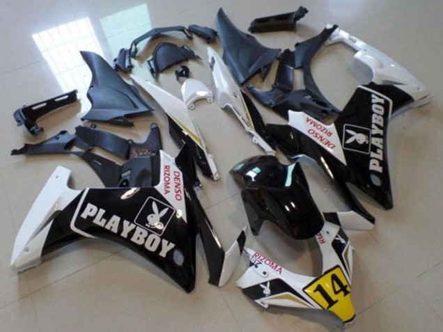 2013-2015 Honda CBR500R Motorcycle Fairings - White Yellow Glossy Black Playboy 14 Australia for Sale