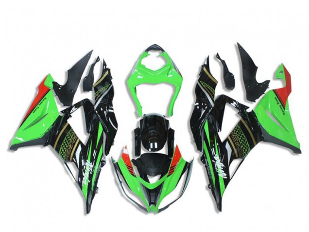 2013-2018 Kawasaki ZX6R Motorcycle Fairings - Green Glossy Black Red Honeycomb Australia for Sale