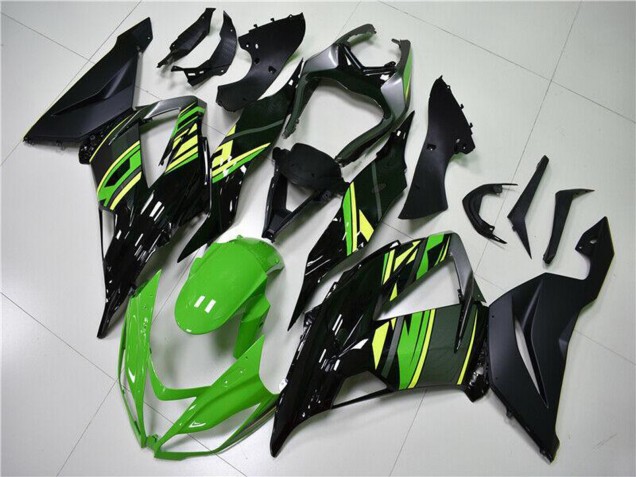 2013-2018 Kawasaki ZX6R Motorcycle Fairings - Green Yellow Glossy Black Matte Black Australia for Sale