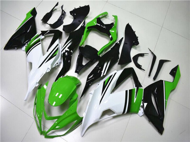 2013-2018 Kawasaki ZX6R Motorcycle Fairings - Green White Glossy Black Australia for Sale