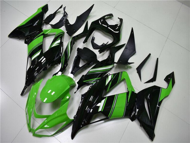 2013-2018 Kawasaki ZX6R Bike Fairings - Green Glossy Black Australia for Sale