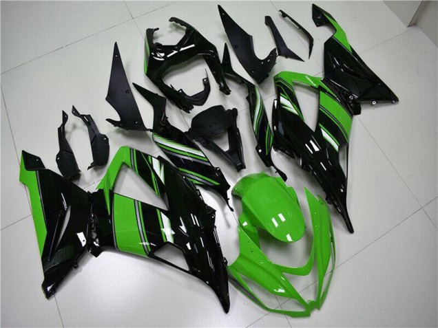 2013-2018 Kawasaki ZX6R Bike Fairings - Green Glossy Black Australia for Sale