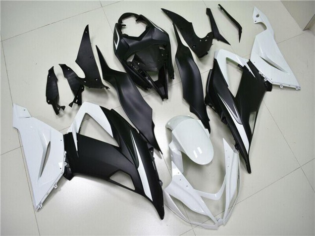 2013-2018 Kawasaki ZX6R Abs Fairings - White Matte Black Australia for Sale