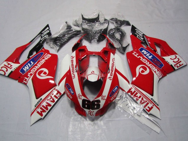 2011-2014 Ducati 1199 Motorcycle Fairings - White Red Fiamm Ficc Australia for Sale