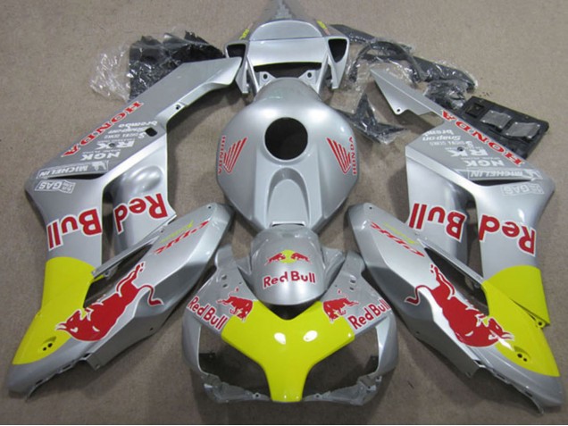 2004-2005 Honda CBR1000RR Motorcycle Fairings - Silver Yellow Red Bull Australia for Sale