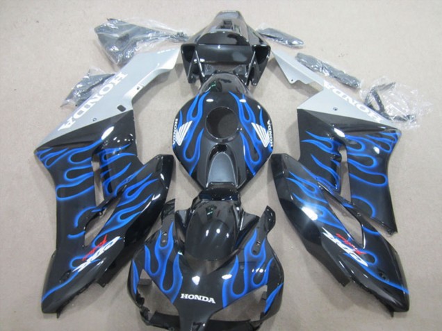 2004-2005 Honda CBR1000RR Motorcycle Fairings - Glossy Black Blue Flame Australia for Sale