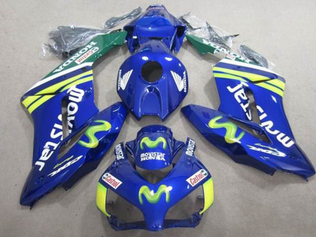 2004-2005 Honda CBR1000RR Motorcycle Fairings - Blue Green Yellow MoviStar Castrol Australia for Sale