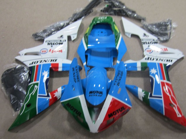 2004-2005 Honda CBR1000RR Motorcycle Fairing - White Blue Red Green Motul Australia for Sale