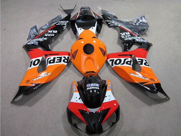 2006-2007 Honda CBR1000RR Motorcycle Fairings Kits - Orange White Red Glossy Black Repsol Australia for Sale