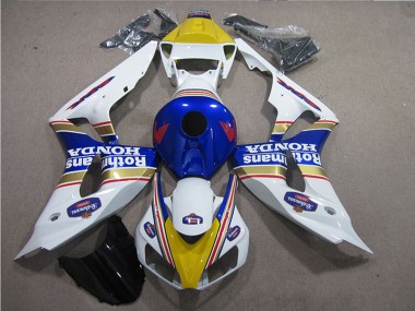 2006-2007 Honda CBR1000RR Motorcycle Fairings - White Blue Yellow Gold Rothmans Australia for Sale