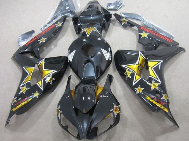 2006-2007 Honda CBR1000RR Motorcycle Fairings - Glossy Black Gold Star Energy Drink Australia for Sale