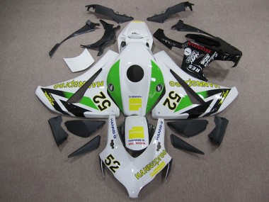 2008-2011 Honda CBR1000RR Motorcycle Fairings - White Green Yellow Glossy Black Hannspree 52 Australia for Sale