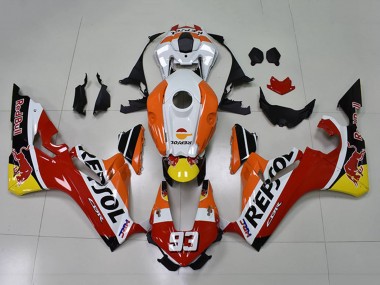 2017-2023 Honda CBR1000RR Motorcycle Fairings - Orange White Red Glossy Black Repsol Red Bull 93 Australia for Sale