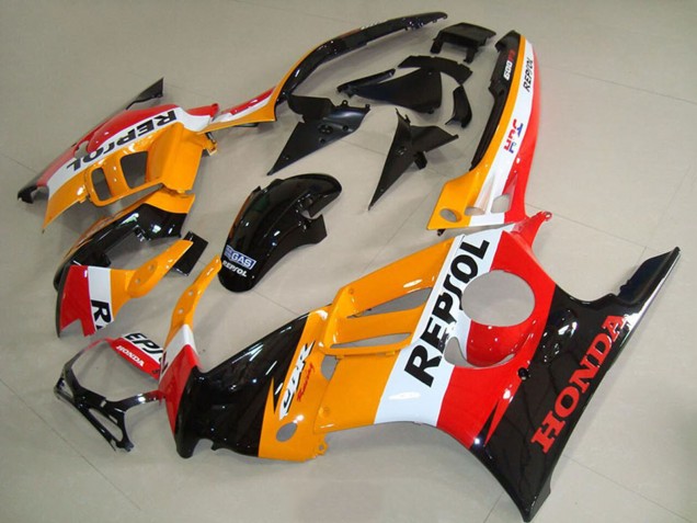 1995-1996 Honda CBR600 F3 Motorcycle Fairings - Orange White Glossy Black Repsol Australia for Sale