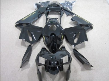2003-2004 Honda CBR600RR Motorcycle Fairings - Glossy Black Matte Black Gold Decal Australia for Sale