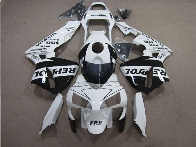 2003-2004 Honda CBR600RR Motorcycle Fairings - White Glossy Black Repsol Australia for Sale