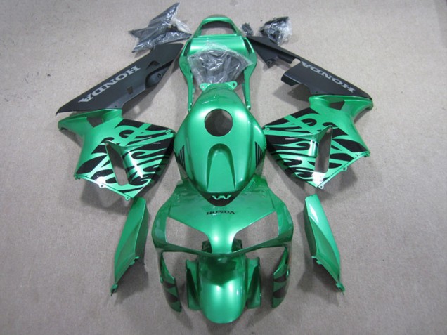 2003-2004 Honda CBR600RR Motorcycle Fairings - Green Black Flame Australia for Sale