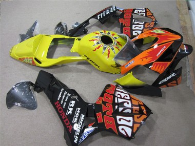 2005-2006 Honda CBR600RR Motorcycle Fairings - Black Orange Yellow Rossi Repsol Australia for Sale