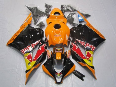 2009-2012 Honda CBR600RR Motorcycle Fairings - Orange Yellow Glossy Black Red Bull Australia for Sale