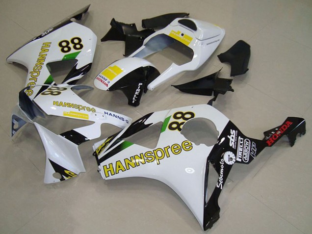 2002-2003 Honda CBR900RR 954 Motorcycle Fairings - White Yellow Glossy Black Hannspree 88 Australia for Sale