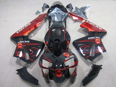 2004-2005 Kawasaki ZX10R Motorcycle Fairings - Black Red Racardi Australia for Sale