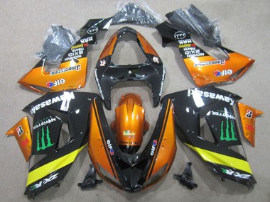 2006-2007 Kawasaki ZX10R Motorcycle Fairings - Orange Yellow Glossy Black Green Monster Australia for Sale